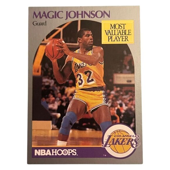 Earvin Magic Johnson 1990 NBA Hoops Card # 157 Lakers Most Valuable Player - Picture 1 of 2